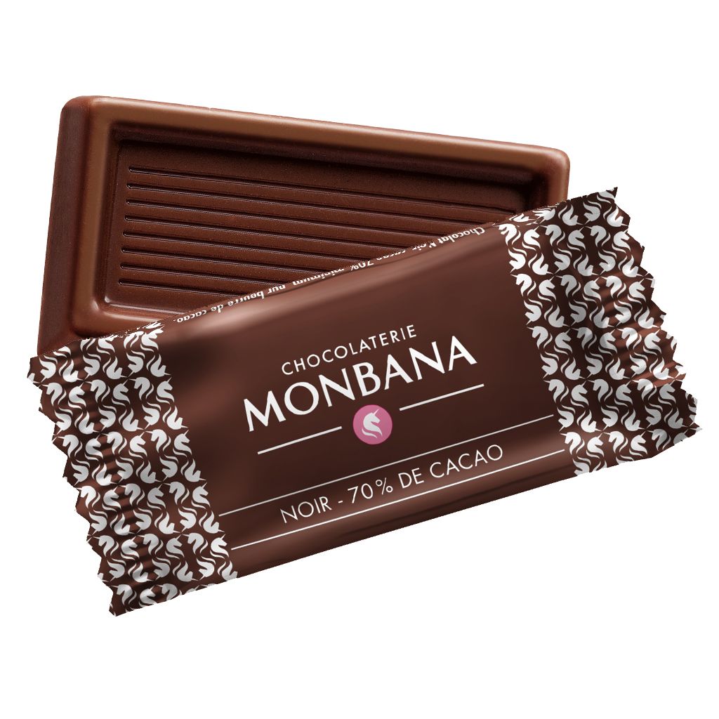 Assortiment Carrés chocolat Noir et Lait Nougat Monbana x200